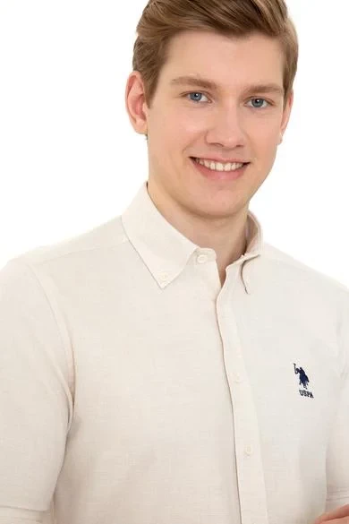 Men's white long-sleeved shirt